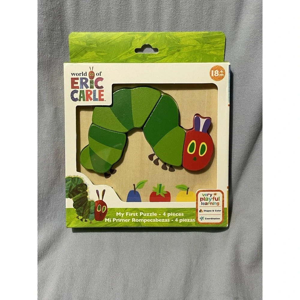 NEW Eric Carle The Very Hungry Caterpillar Wooden 4 Piece 
